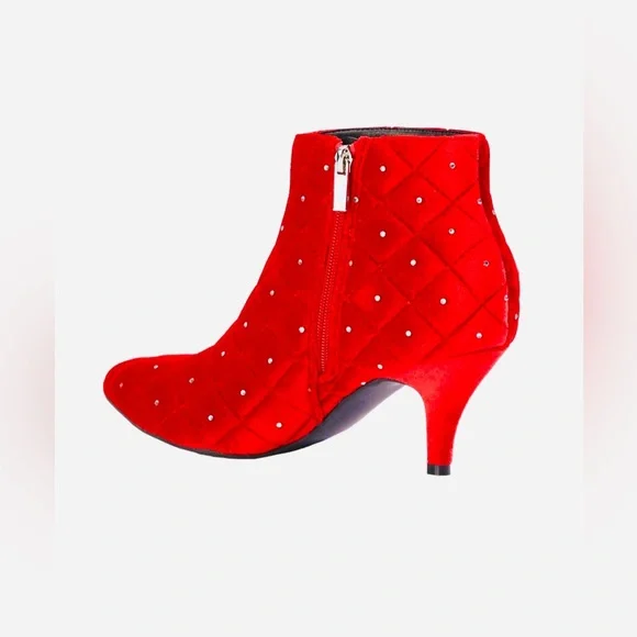 Red Rhinestone Booties - Picture 3 of 7